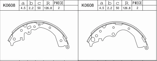 K0608 ASIMCO Комплект тормозных колодок (фото 1)