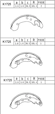 K1725 ASIMCO Комплект тормозных колодок (фото 1)