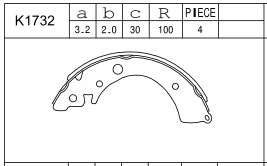 K1732 ASIMCO Комплект тормозных колодок (фото 1)