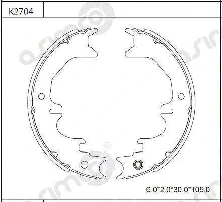K2704 ASIMCO Комплект тормозных колодок (фото 1)