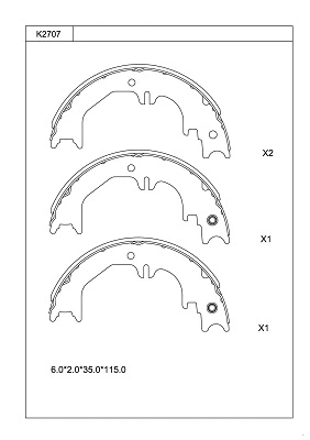 K2707 ASIMCO Комплект тормозных колодок (фото 1)