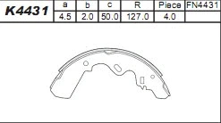 K4431 ASIMCO Комплект тормозных колодок (фото 1)