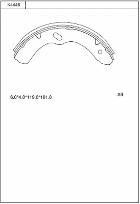 K4448 ASIMCO Комплект тормозных колодок (фото 1)