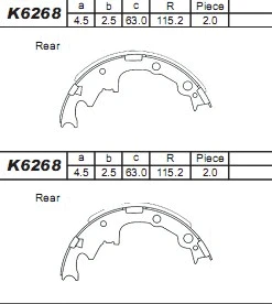 K6268 ASIMCO Комплект тормозных колодок (фото 1)