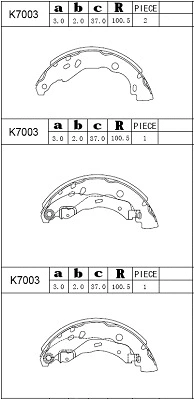 K7003 ASIMCO Комплект тормозных колодок (фото 1)