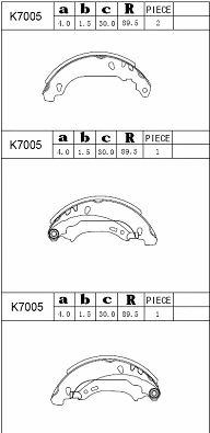 K7005 ASIMCO Комплект тормозных колодок (фото 1)