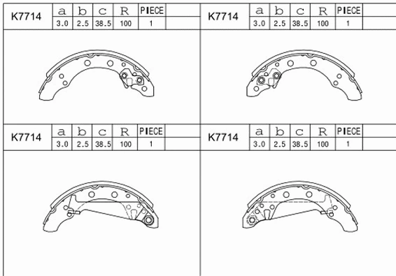 K7714 ASIMCO Комплект тормозных колодок (фото 1)