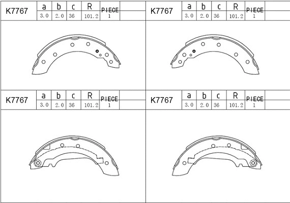 K7767 ASIMCO Комплект тормозных колодок (фото 1)