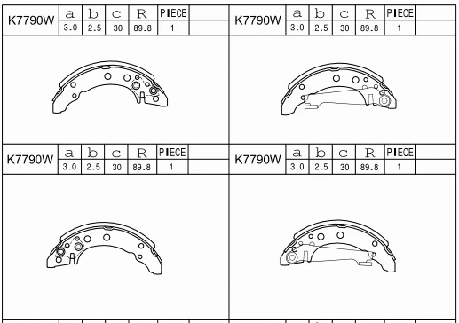 K7790W ASIMCO Комплект тормозных колодок (фото 1)
