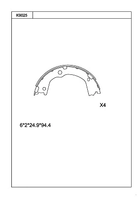 K9025 ASIMCO Комплект тормозных колодок (фото 1)