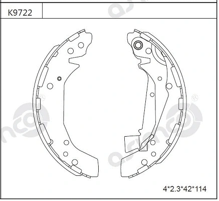 K9722 ASIMCO Комплект тормозных колодок (фото 1)