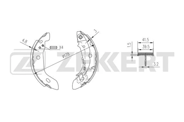 BK-4066 ZEKKERT Комплект тормозных колодок (фото 1)
