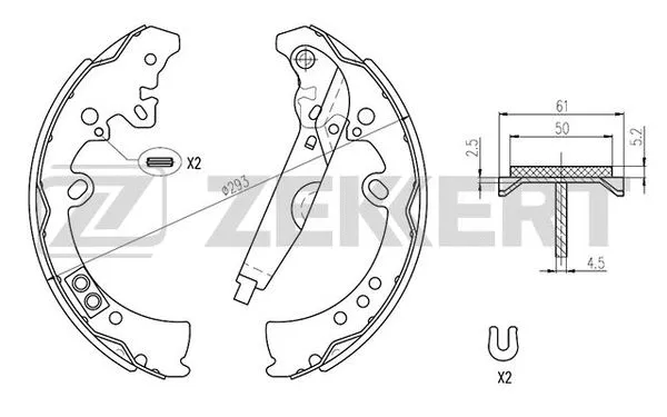 BK-4116 ZEKKERT Комплект тормозных колодок (фото 1)