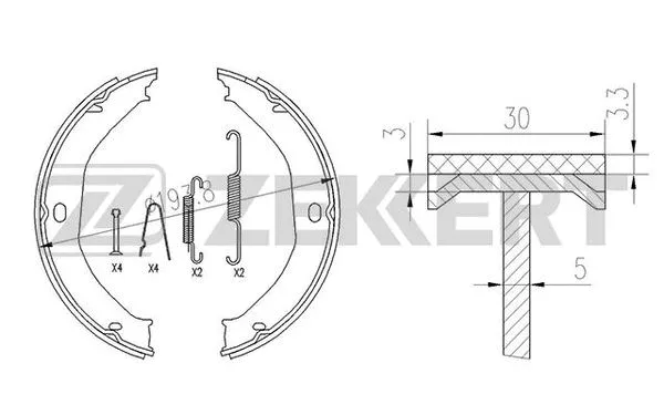 BK-4124 ZEKKERT Комплект тормозных колодок (фото 1)