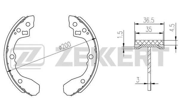 BK-4250 ZEKKERT Комплект тормозных колодок (фото 1)