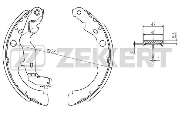 BK-4264 ZEKKERT Комплект тормозных колодок (фото 1)