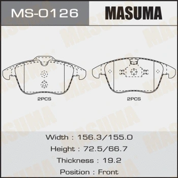 MS-0126 MASUMA Комплект тормозных колодок (фото 1)