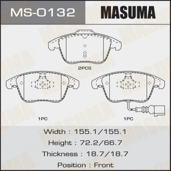 MS-0132 MASUMA Комплект тормозных колодок (фото 1)
