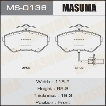 MS-0136 MASUMA Комплект тормозных колодок (фото 1)