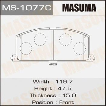 MS-1077 MASUMA Комплект тормозных колодок (фото 1)