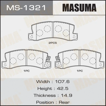 MS-1321 MASUMA Комплект тормозных колодок (фото 1)