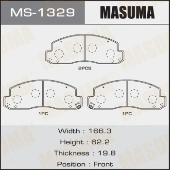 MS-1329 MASUMA Комплект тормозных колодок (фото 1)