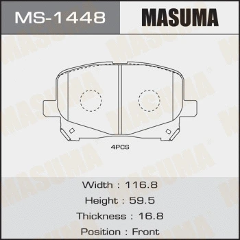 MS-1448 MASUMA Комплект тормозных колодок (фото 1)