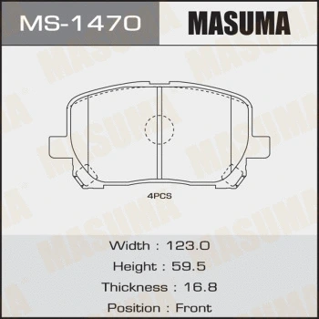 MS-1470 MASUMA Комплект тормозных колодок (фото 1)