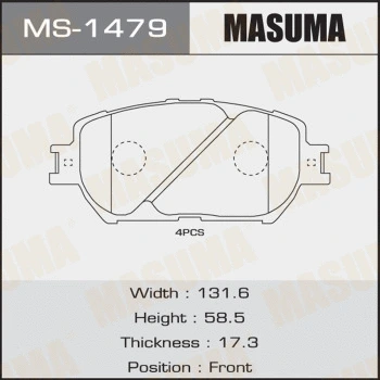 MS-1479 MASUMA Комплект тормозных колодок (фото 1)