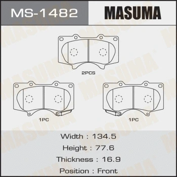 MS-1482 MASUMA Комплект тормозных колодок (фото 1)