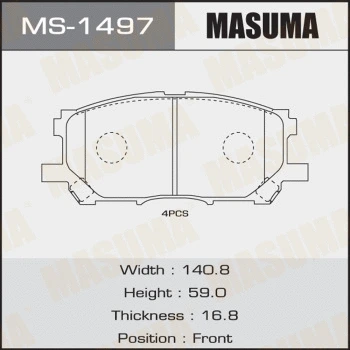 MS-1497 MASUMA Комплект тормозных колодок (фото 1)