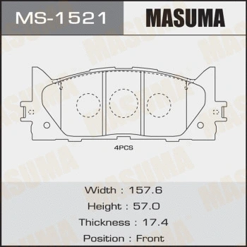 MS-1521 MASUMA Комплект тормозных колодок (фото 1)