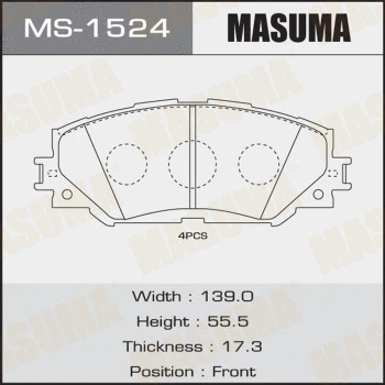 MS-1524 MASUMA Комплект тормозных колодок (фото 1)