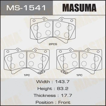 MS-1541 MASUMA Комплект тормозных колодок (фото 1)