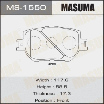 MS-1550 MASUMA Комплект тормозных колодок (фото 1)