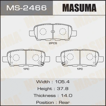 MS-2466 MASUMA Комплект тормозных колодок (фото 1)