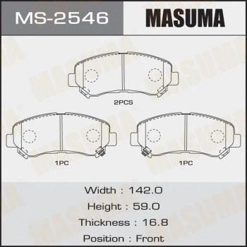 MS-2546 MASUMA Комплект тормозных колодок (фото 1)