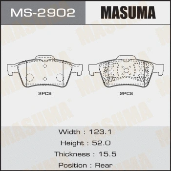 MS-2902 MASUMA Комплект тормозных колодок (фото 1)
