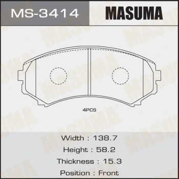MS-3414 MASUMA Комплект тормозных колодок (фото 1)