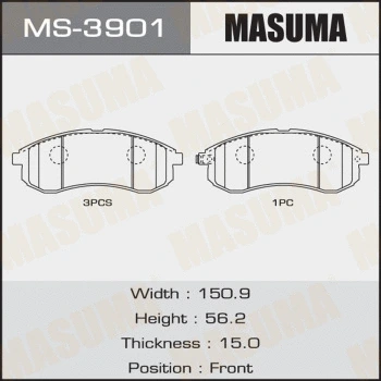 MS-3901 MASUMA Комплект тормозных колодок (фото 1)
