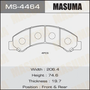 MS-4464 MASUMA Комплект тормозных колодок (фото 1)