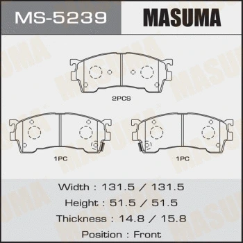 MS-5239 MASUMA Комплект тормозных колодок (фото 1)