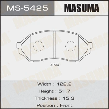 MS-5425 MASUMA Комплект тормозных колодок (фото 1)