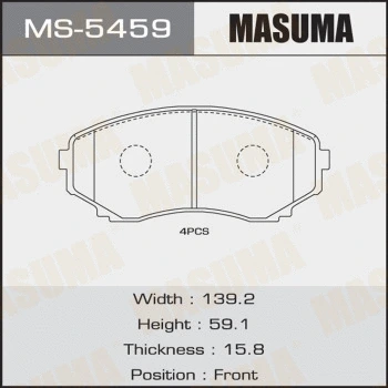 MS-5459 MASUMA Комплект тормозных колодок (фото 1)