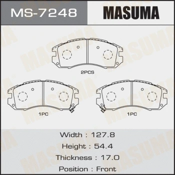 MS-7248 MASUMA Комплект тормозных колодок (фото 1)