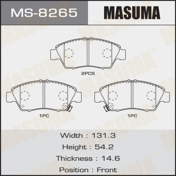 MS-8265 MASUMA Комплект тормозных колодок (фото 1)