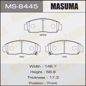 MS-8445 MASUMA Комплект тормозных колодок (фото 1)