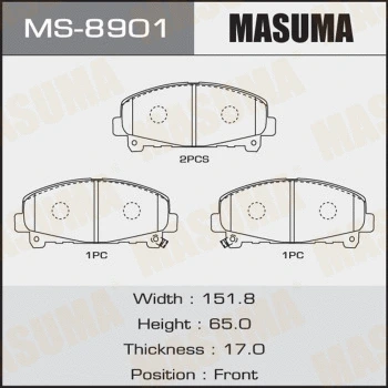 MS-8901 MASUMA Комплект тормозных колодок (фото 1)
