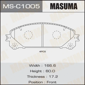 MS-C1005 MASUMA Комплект тормозных колодок (фото 1)