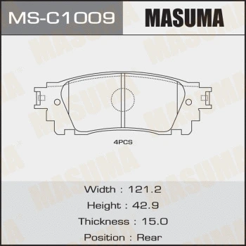 MS-C1009 MASUMA Комплект тормозных колодок (фото 1)